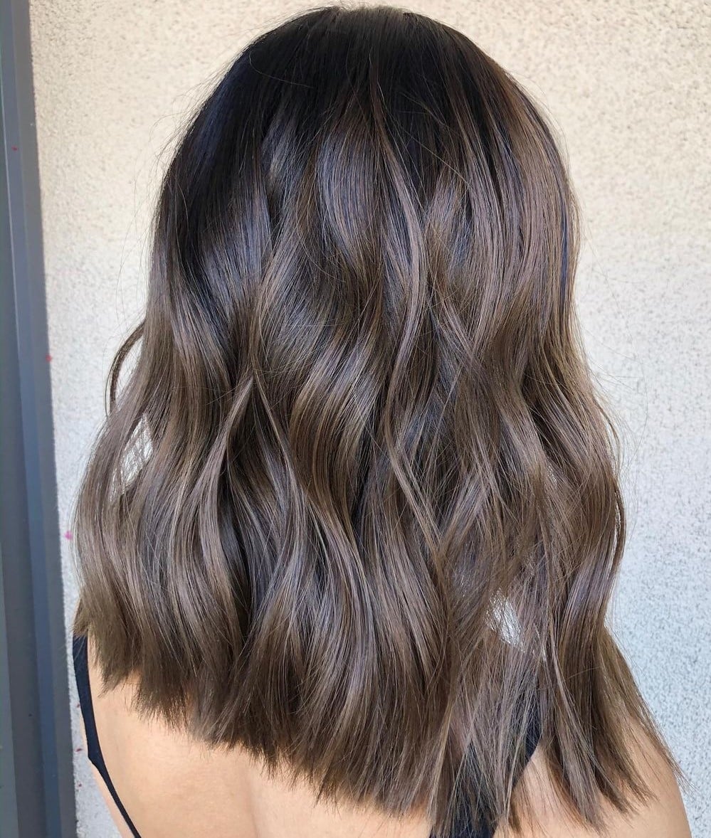 Mid-Back Mushroom Brown With Subtle Ash Highlights — Classy Mushroom Brown Hair