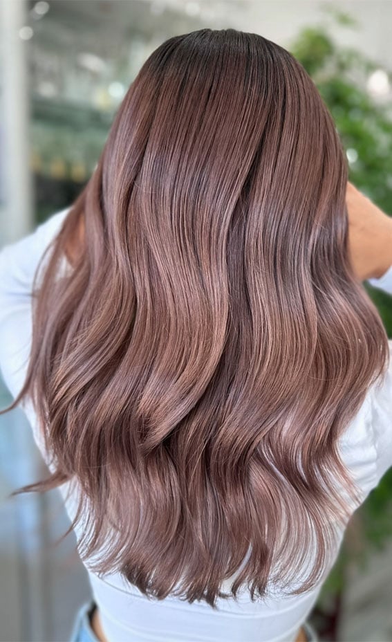 Mid-Back Ash Mauve Mushroom Brown — Classy Mushroom Brown Hair