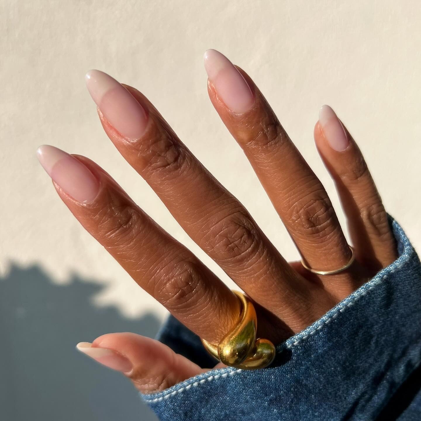 Medium Oval Sheer Pale Pink Glossy Nails Medium Oval Sheer Pale Pink Glossy Nails — Classy Nail Extensions