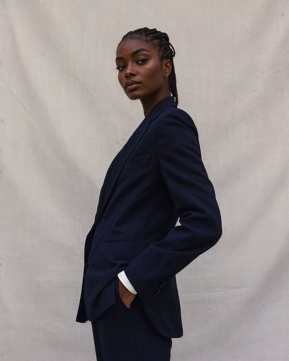 Navy Tailored Suit with Oversized Silhouette Navy Tailored Suit with Oversized Silhouette — Classy Navy Outfits