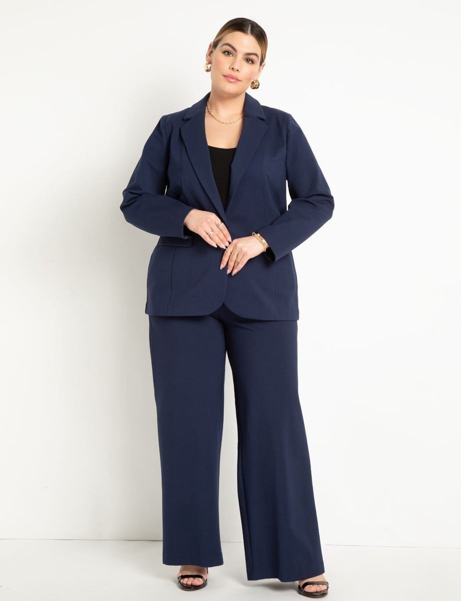 Navy Blue Suit with Wide-Leg Trousers Navy Blue Suit with Wide-Leg Trousers — Classy Navy Outfits