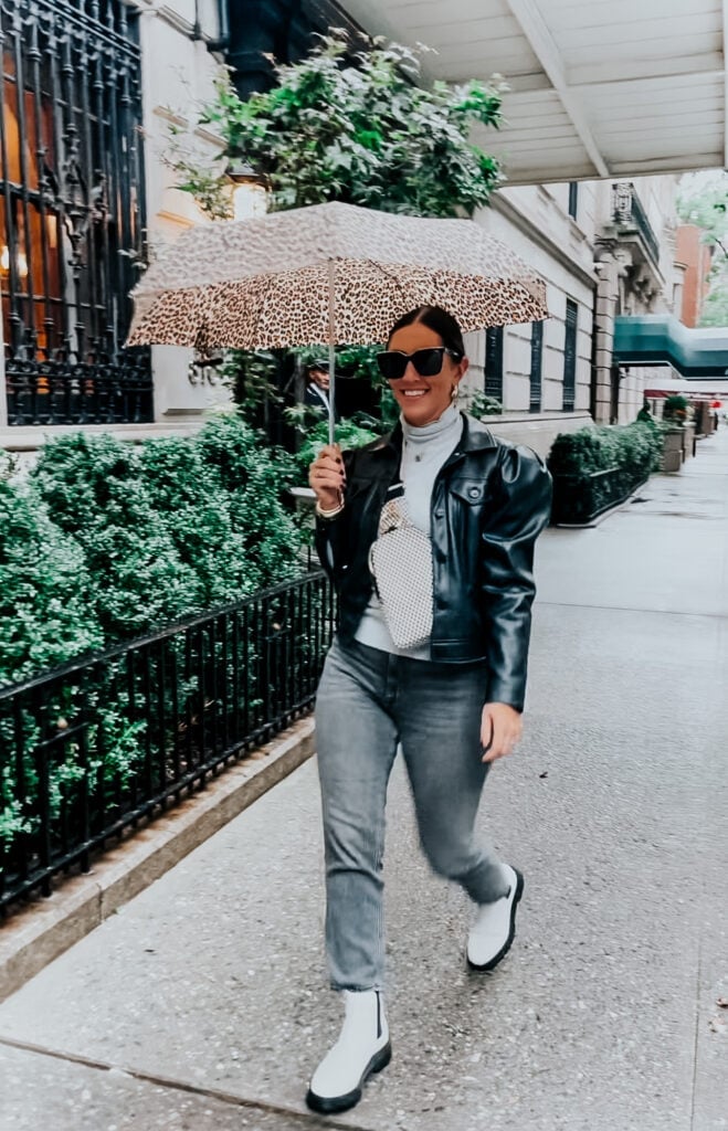 Puffy Sleeve Leather Jacket with Jeans Puffy Sleeve Leather Jacket with Jeans — Classy New York Outfits