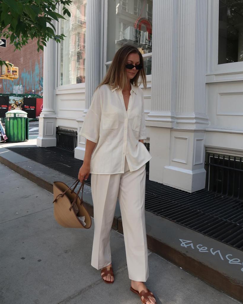Relaxed Linen Set for Daytime City Wear Classy New York Outfits