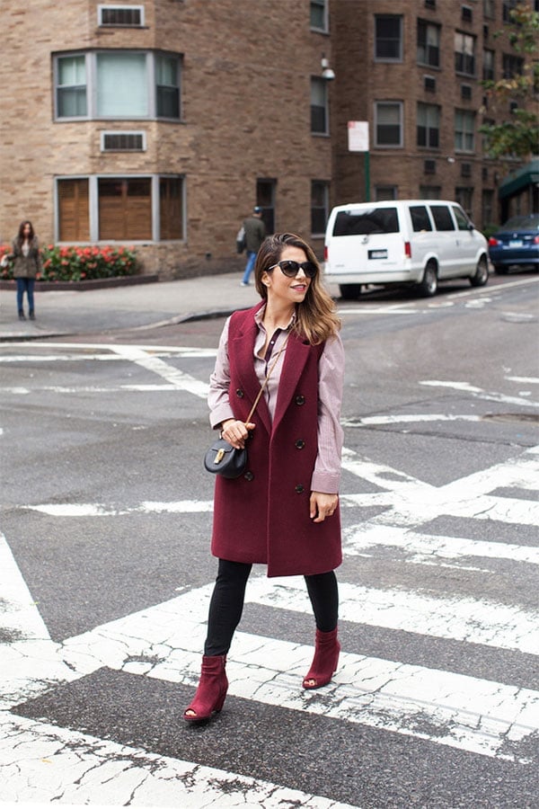 Longline Vest Over Striped Shirt and Slim, Office-Safe Version — Classy New York Style