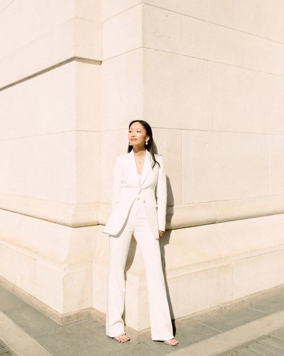 Monochromatic Cream Textured Suit — Classy New York Style