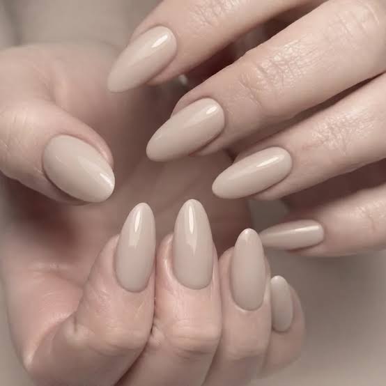 Short Almond Nails with Thin White French Tip and Sheer Nude Base — Classy Nurse Nails