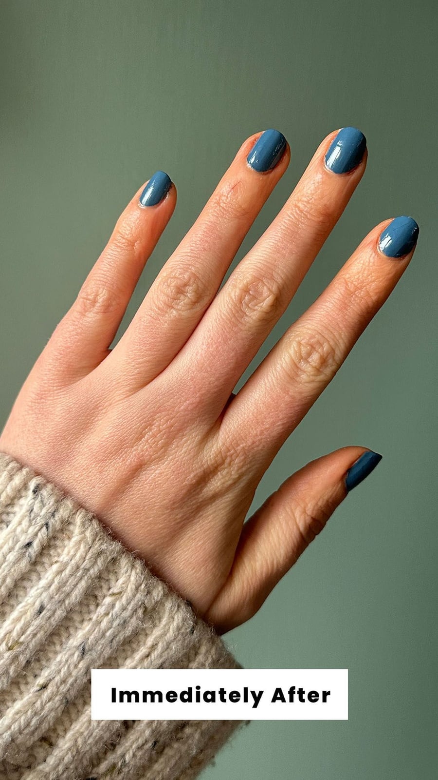 Opaque Teal Short Almond Nails — Classy Nurse Nails