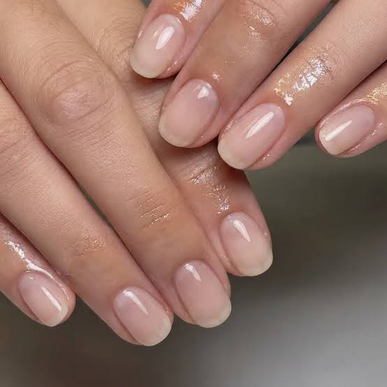 Sheer Pink Oval Nails with White French Tip — Classy Nurse Nails