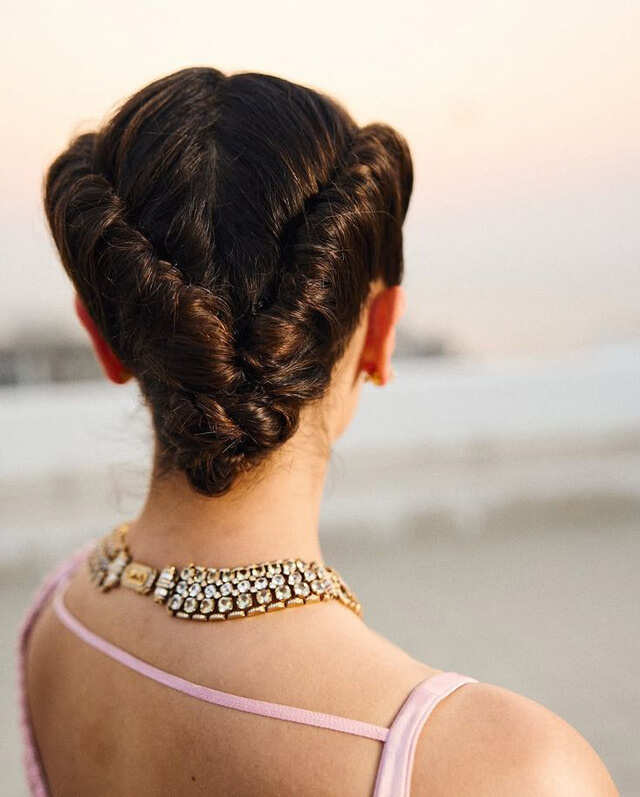 Elaborate Dark Brown Braided Updo — Classy Office Hairstyles