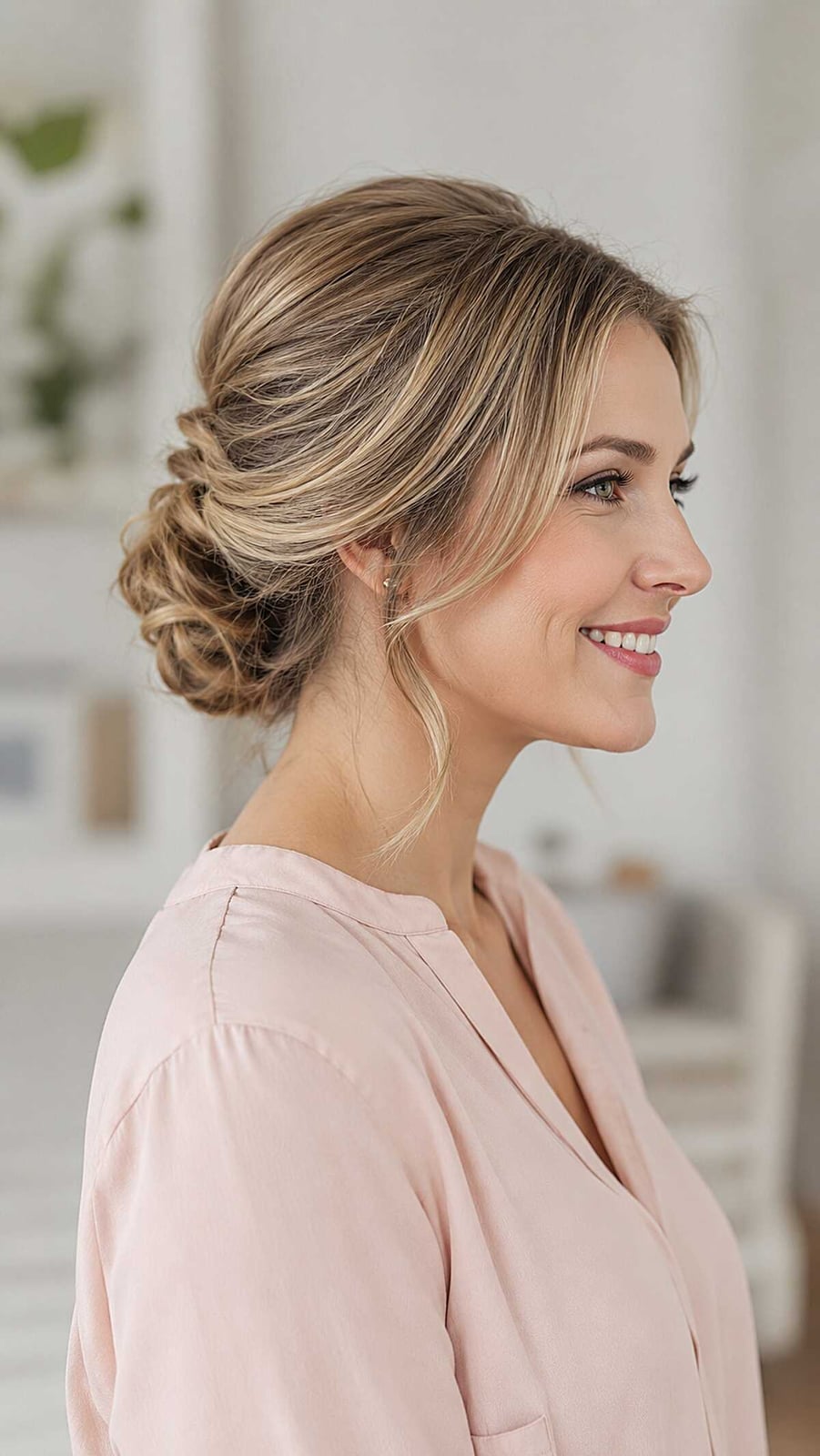 Textured Blonde Bun With Face Framing Wisps — Classy Office Hairstyles