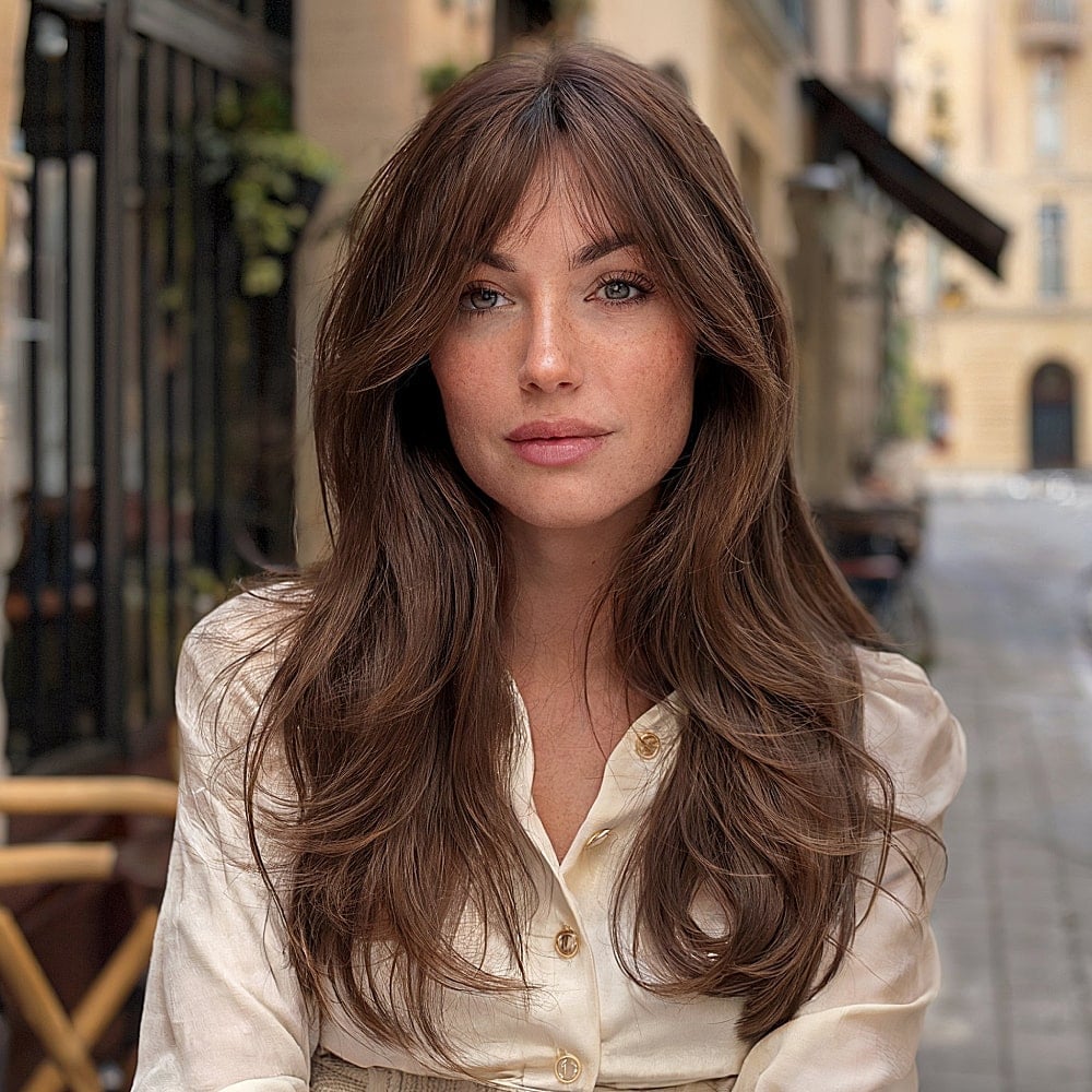 Medium Brown Mid-Back Long Layers Medium Brown Mid-Back Long Layers — Classy Old Money Haircuts