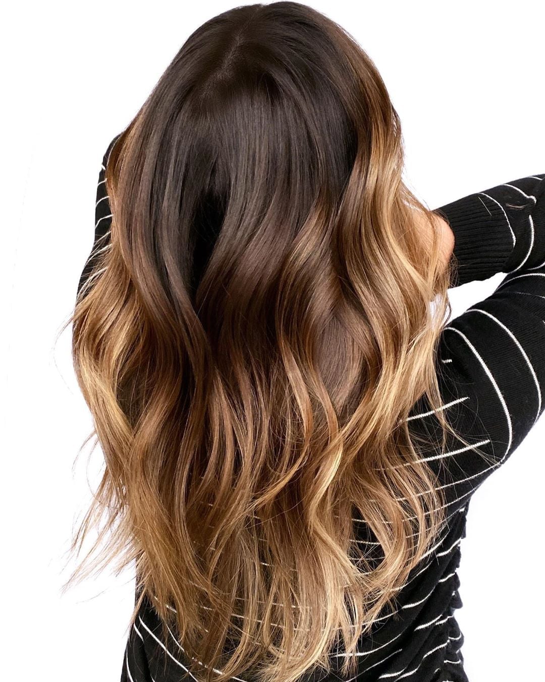 Mid-Back Length Ombre Dark Brown To Blonde Mid-Back Length Ombre Dark Brown To Blonde — Classy Ombre Hair