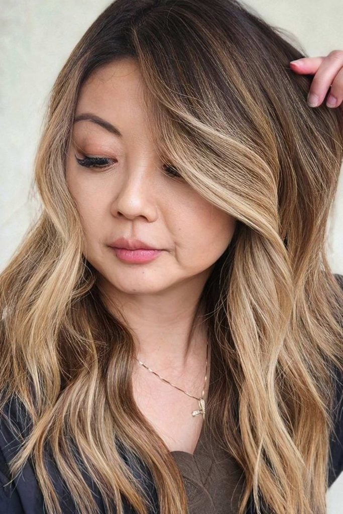 Long Ombre Dark Brown To Caramel Curtain Bangs Long Ombre Dark Brown To Caramel Curtain Bangs — Classy Ombre Hair