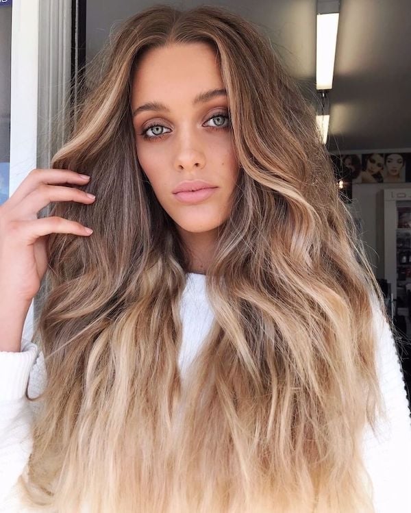 Thick Wavy Ombre Dark Brown To Honey Blonde Thick Wavy Ombre Dark Brown To Honey Blonde — Classy Ombre Hair