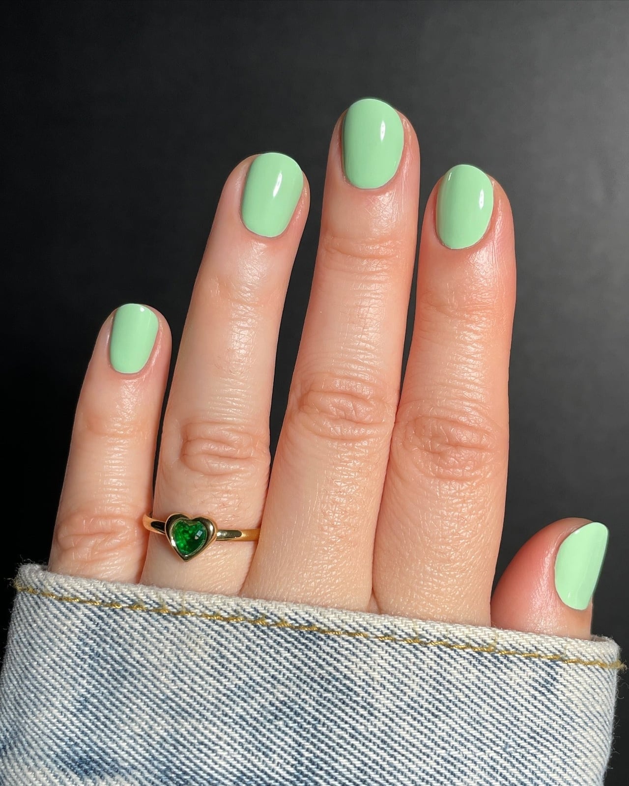 Short Square Pastel Green Glossy Nails Short Square Pastel Green Glossy Nails — Classy One Color Nails
