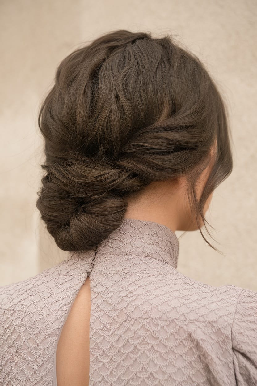 Elegant Low Bun With Twists — Classy Outfit Hair