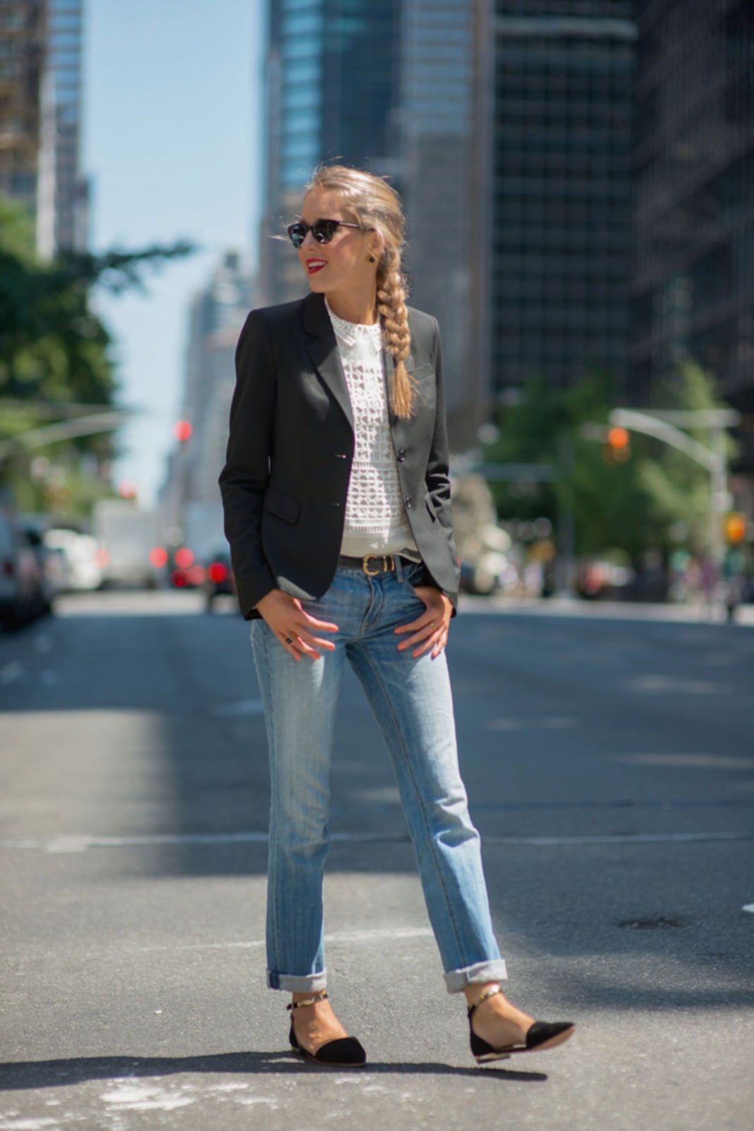 Ankle Strap Ballet Flats with Cuffed Jeans, Close-Up Take Ankle Strap Ballet Flats with Cuffed Jeans, Close-Up Take — Classy Outfits with Flats