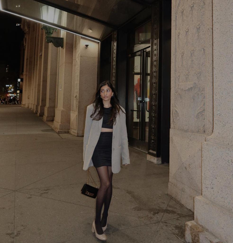 Grey Blazer With Sheer Black Tights, Fitted — Classy Outfits with Tights