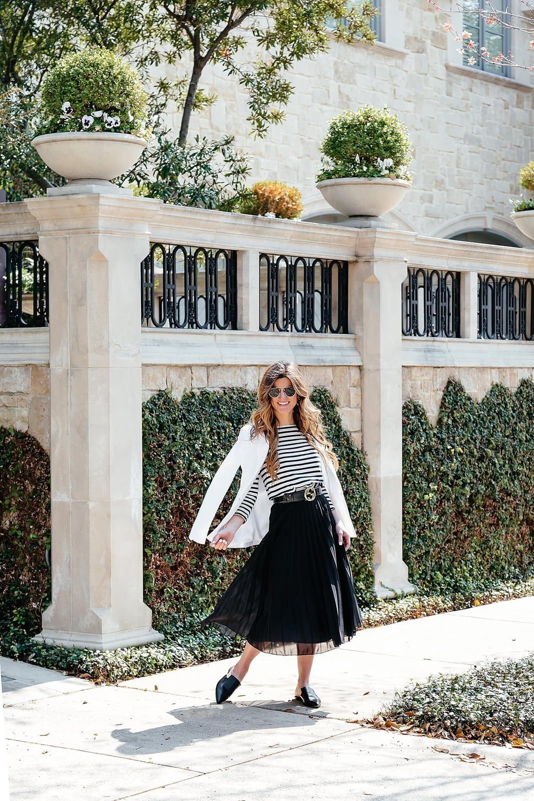 White Blazer with Black Tulle Skirt White Blazer with Black Tulle Skirt — Classy Paris Outfits