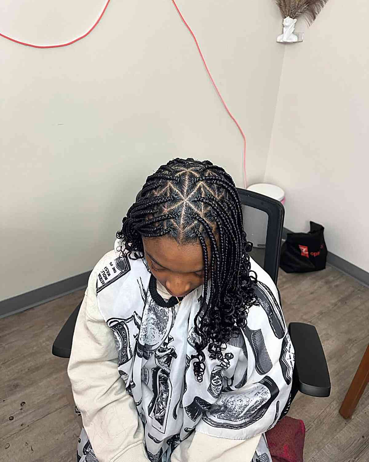 Shoulder Length Box Braids With Star Parting Shoulder Length Box Braids With Star Parting — Classy Parting Braids
