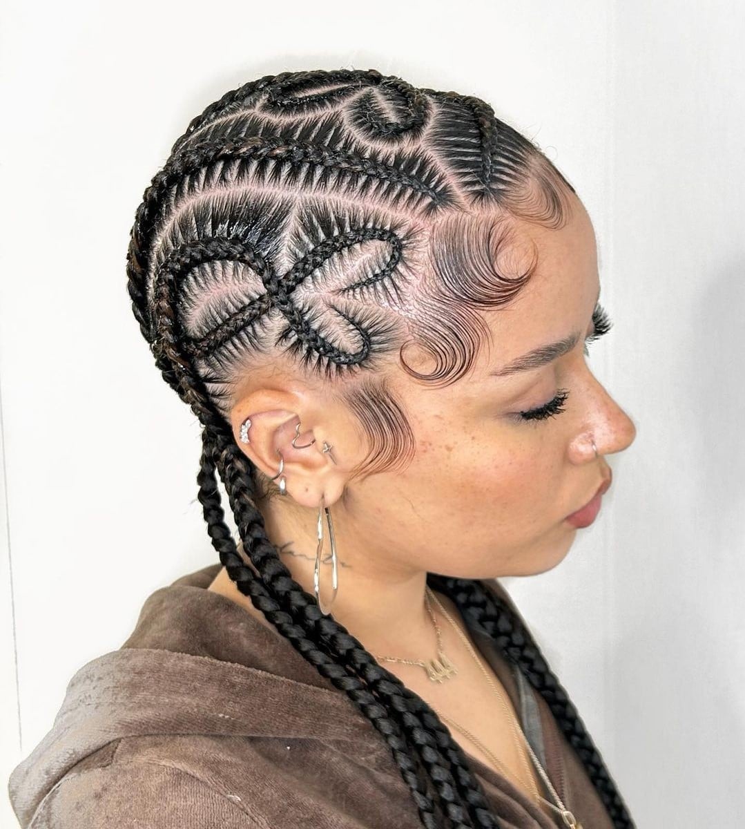 Stitch Braids With Geometric Patterns Stitch Braids With Geometric Patterns — Classy Parting Braids