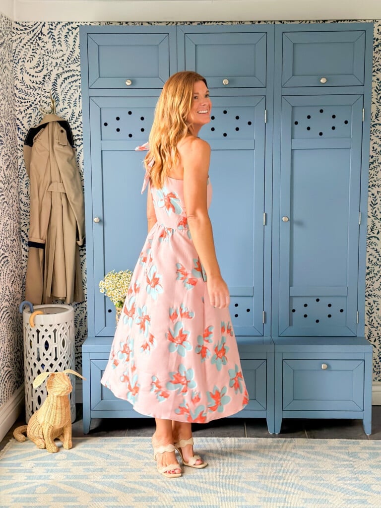 Pastel Pink Floral Print Fit and Flare Dress — Classy Pastel Outfits