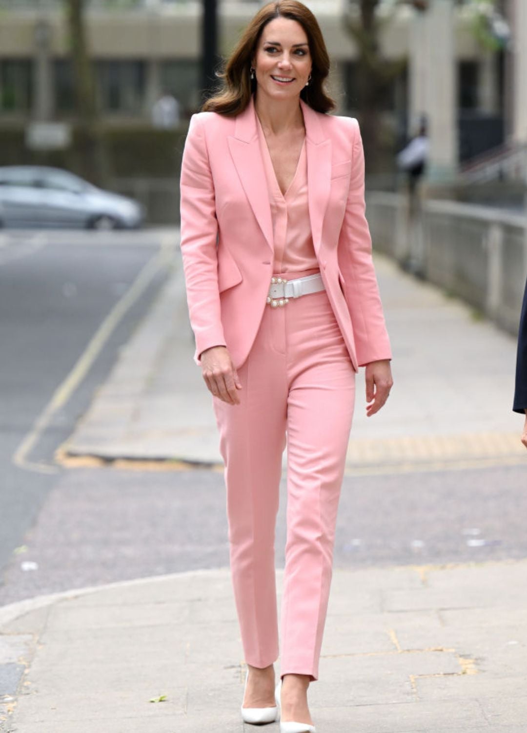 Pastel Pink Tailored Suit with Light Pink Blouse — Classy Pastel Outfits