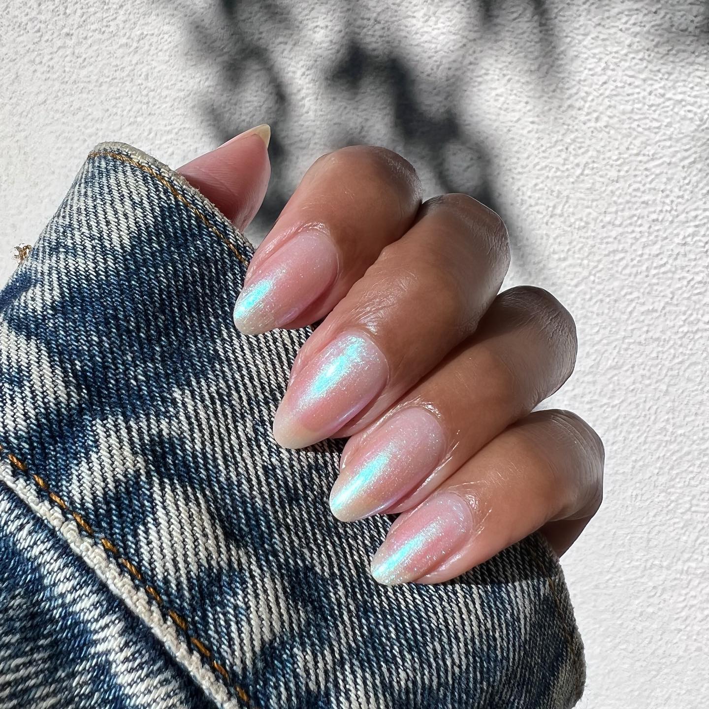 Short Almond Pearl Cuticle Accents Short Almond Pearl Cuticle Accents — Classy Pearl Nails