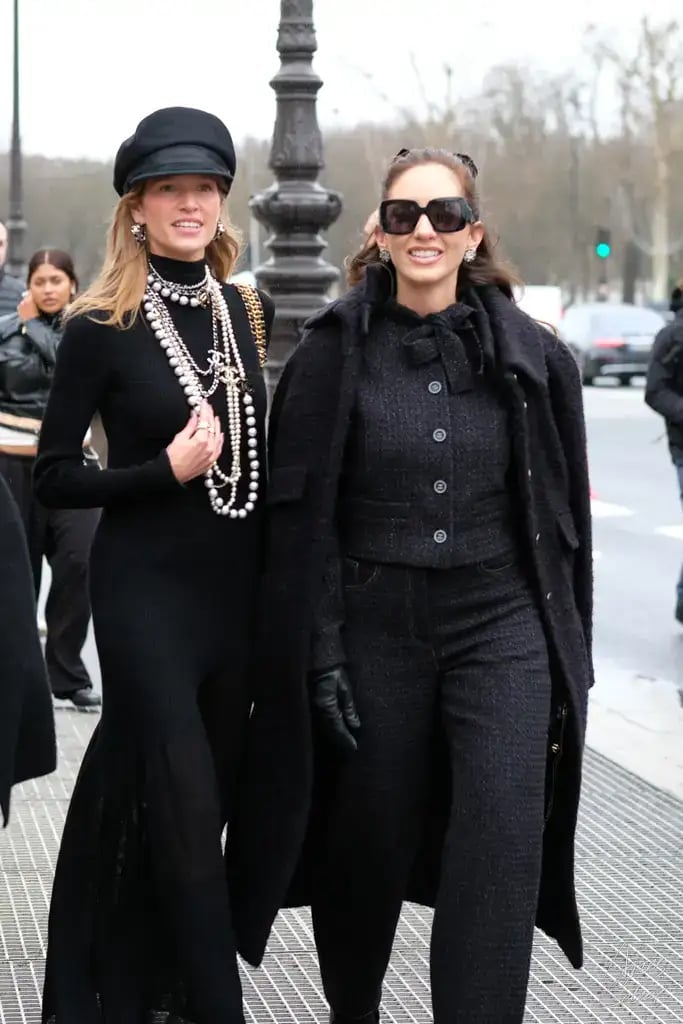 Layered Pearls with a Black Turtleneck Dress and Suit Layered Pearls with a Black Turtleneck Dress and Suit — Classy Pearl Outfits