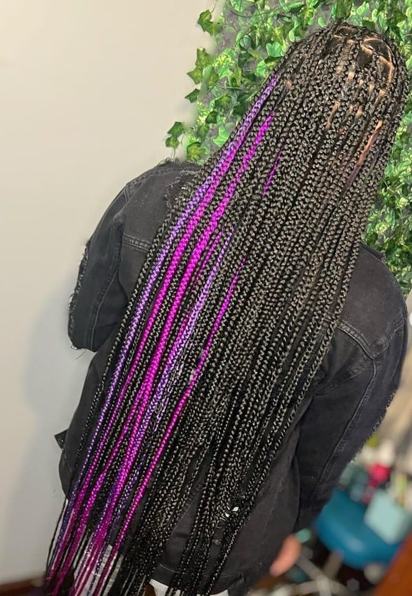 Black Box Braids With Rainbow Peekaboo Black Box Braids With Rainbow Peekaboo — Classy Peekaboo Braids