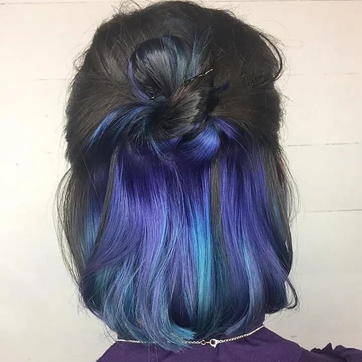 Mid-Back Layers With Red Peekaboo Highlights — Classy Peekaboo Hair