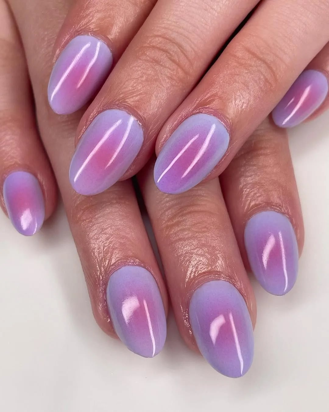 Periwinkle Pink Aura Effect Oval Nails Periwinkle Pink Aura Effect Oval Nails — Classy Periwinkle Nails
