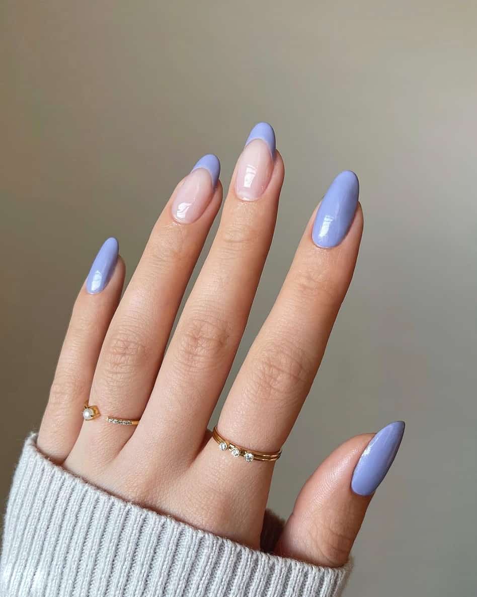 Periwinkle Blue French Tip Almond Nails Periwinkle Blue French Tip Almond Nails — Classy Periwinkle Nails