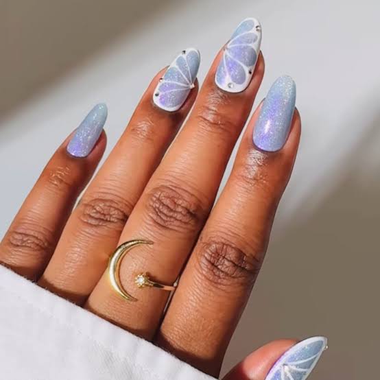 Periwinkle Butterfly Wing Shimmer Nails Periwinkle Butterfly Wing Shimmer Nails — Classy Periwinkle Nails