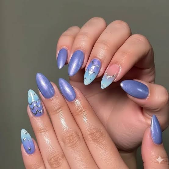 Shimmering Cat-Eye Periwinkle Nails Shimmering Cat-Eye Periwinkle Nails — Classy Periwinkle Nails