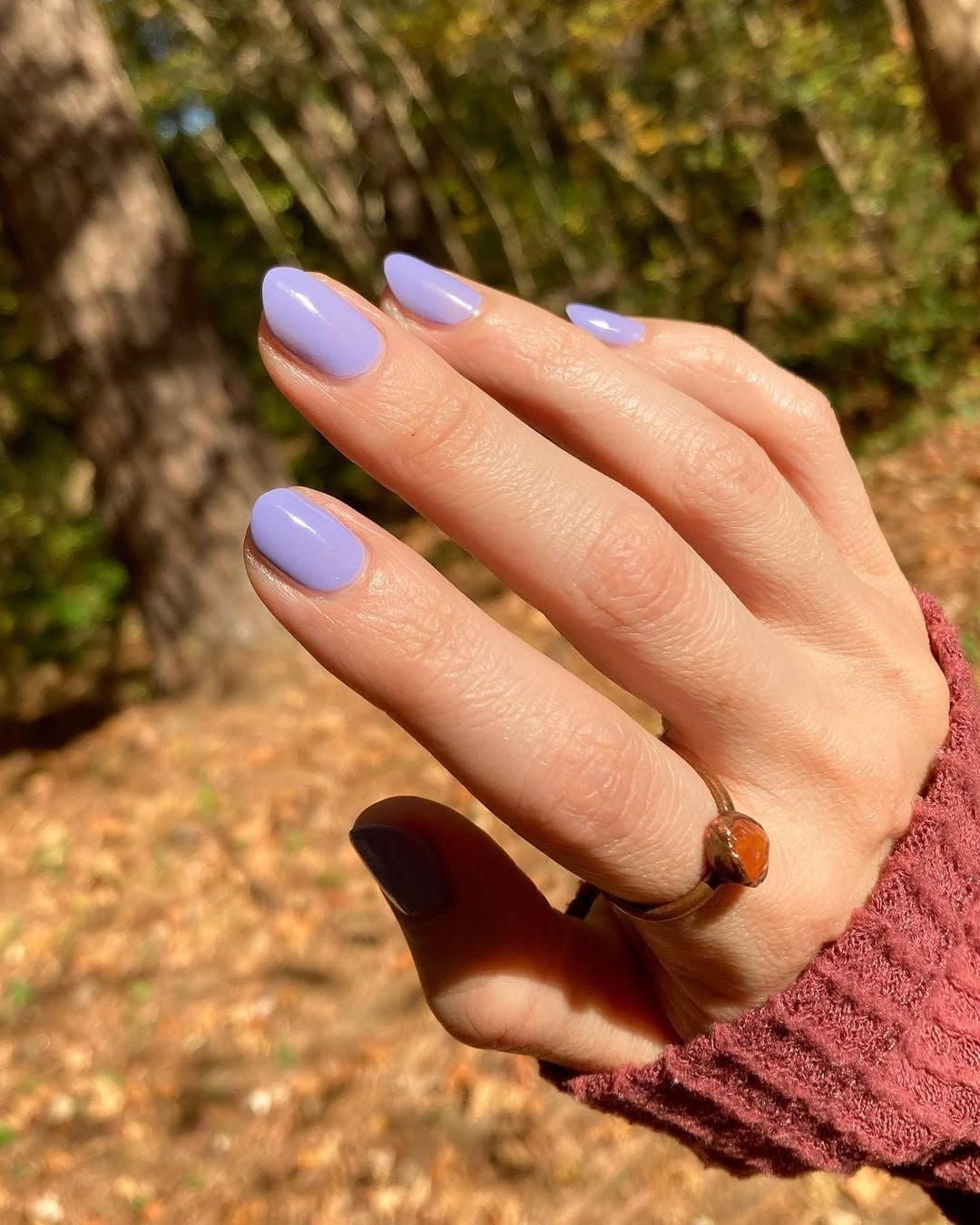 Autumn Periwinkle Short Almond Nails Autumn Periwinkle Short Almond Nails — Classy Periwinkle Nails