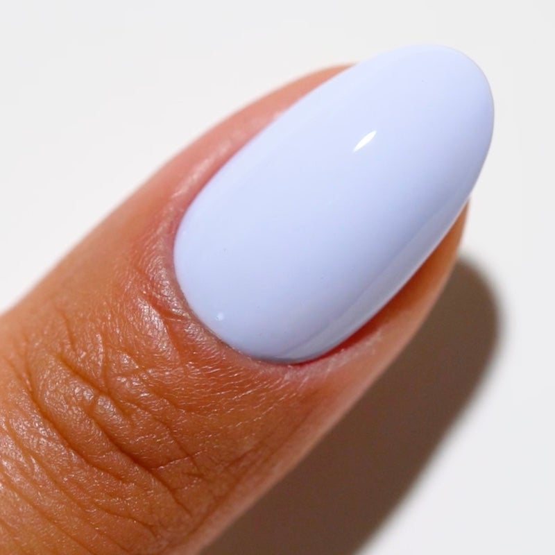 Glossy Opaque Short Oval Periwinkle, Close-Up Take Glossy Opaque Short Oval Periwinkle, Close-Up Take — Classy Periwinkle Nails