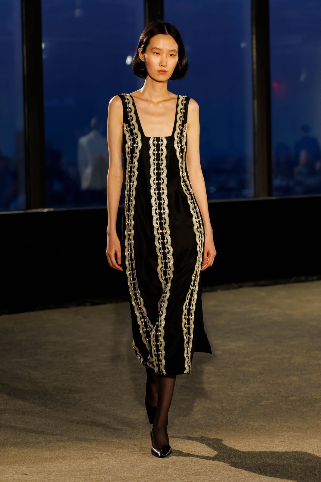 Black Midi Dress with Graphic Print — Classy Photoshoot Dress