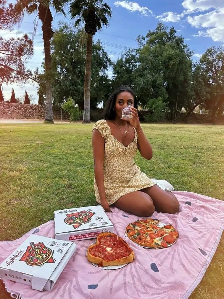 Yellow Floral Print Mini Dress for a Picnic — Classy Picnic Outfit
