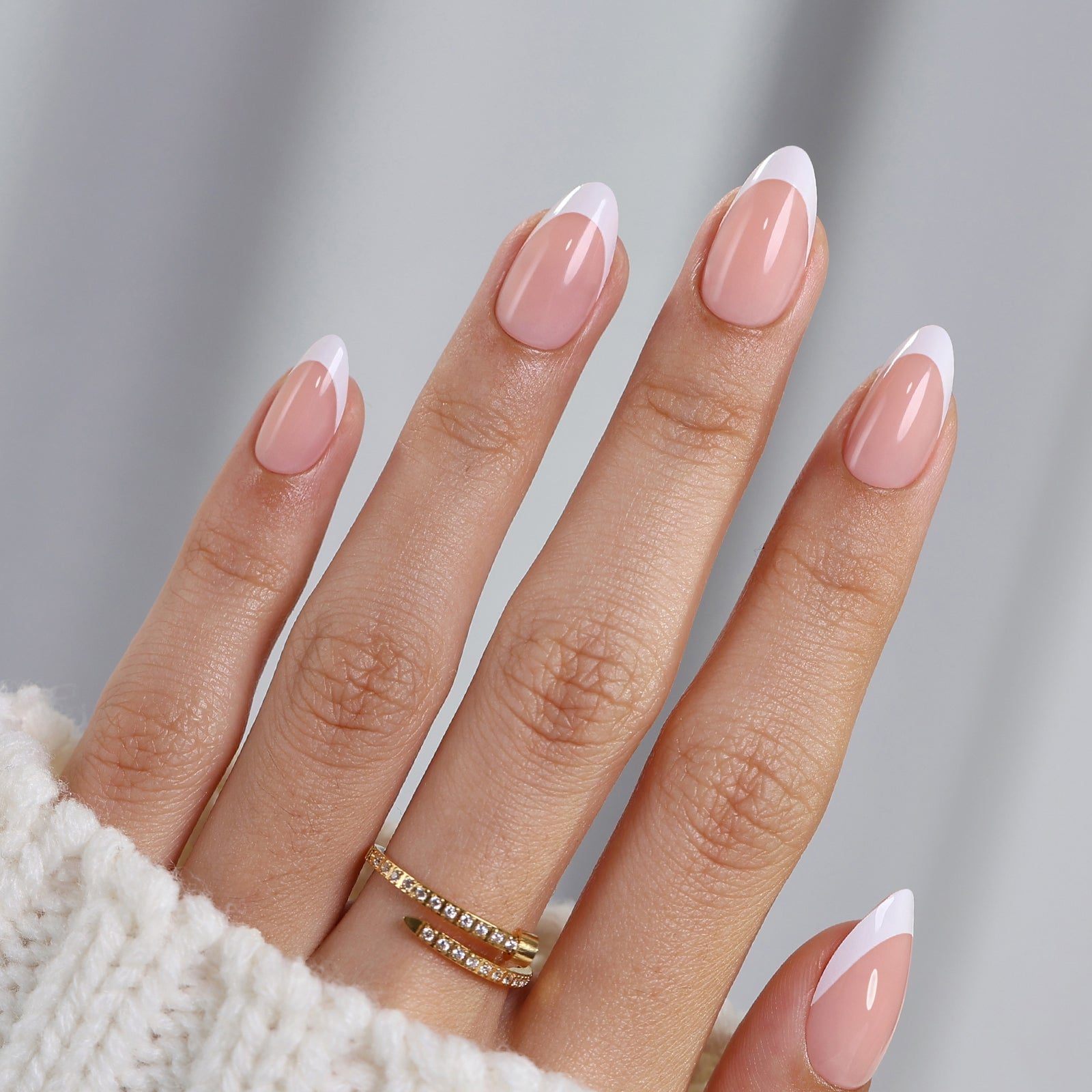 Sheer Pink French Tip Almond Nails — Classy Pink Almond Nails