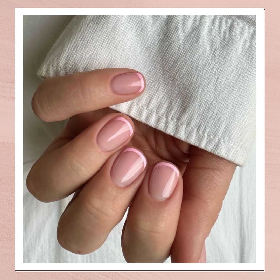Short Oval Thin Light Pink French Tips Short Oval Thin Light Pink French Tips — Classy Pink French Tip Nails