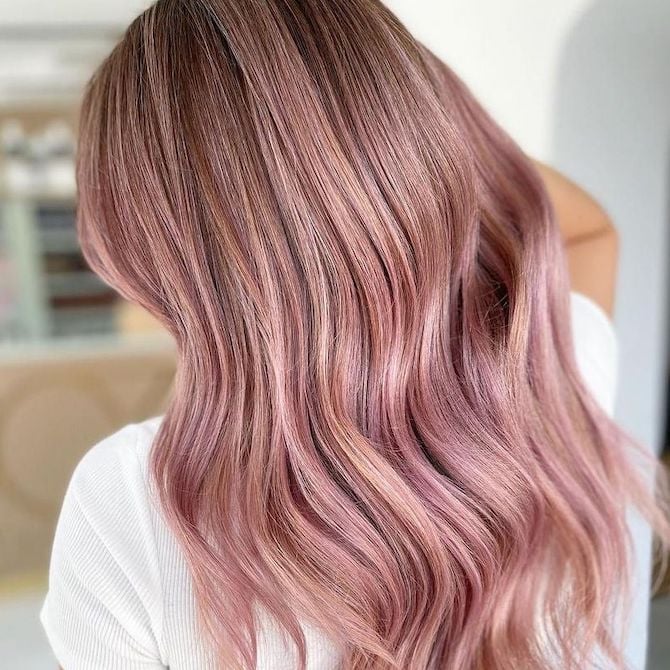 Soft Pastel Pink Mid-Back Blowout — Classy Pink Hair Color