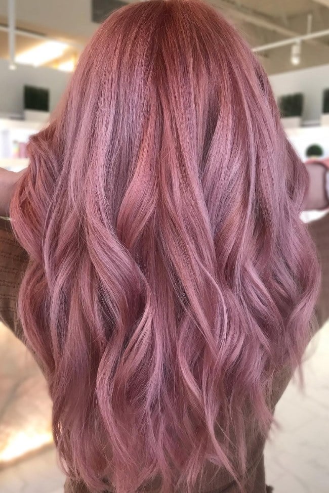 Rich Rose Pink Mid-Back Layers — Classy Pink Hair Color