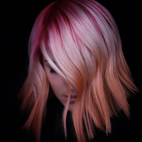 Chin Length Bob With Curtain Bangs — Classy Pink Hair Color