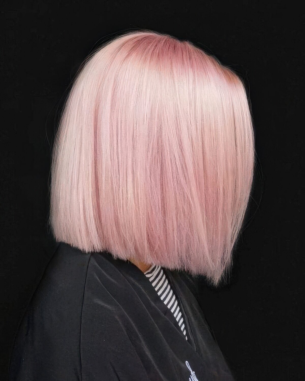 Soft Pastel Pink Chin Length Bob — Classy Pink Hair Color