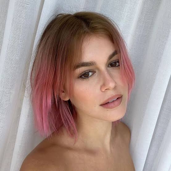 Soft Pink Chin Length Bob With Root Shadow — Classy Pink Hair Color