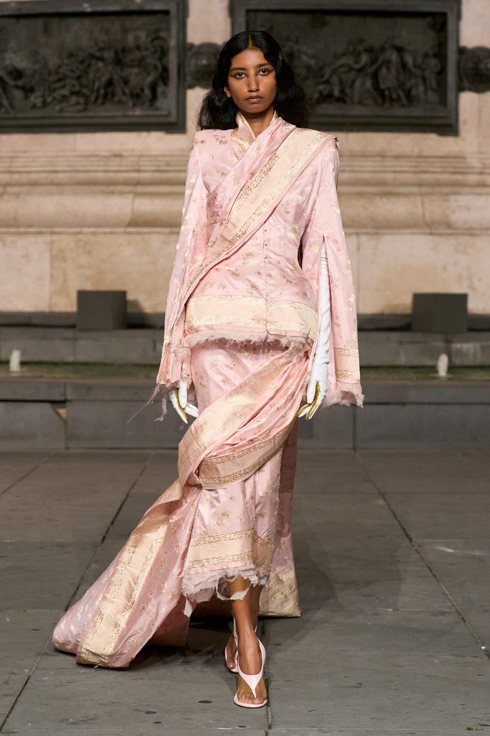 Baby Pink Avant-Garde Jacquard Suit Baby Pink Avant-Garde Jacquard Suit — Classy Pink Outfits