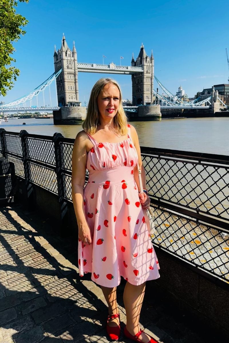 Pink Strawberry Print Fit and Flare Dress Pink Strawberry Print Fit and Flare Dress — Classy Pink Outfits