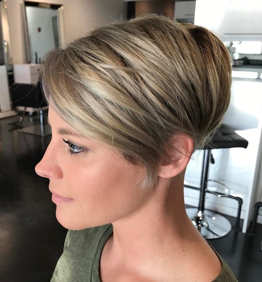 Textured Blonde Highlight Pixie — Classy Pixie Cut