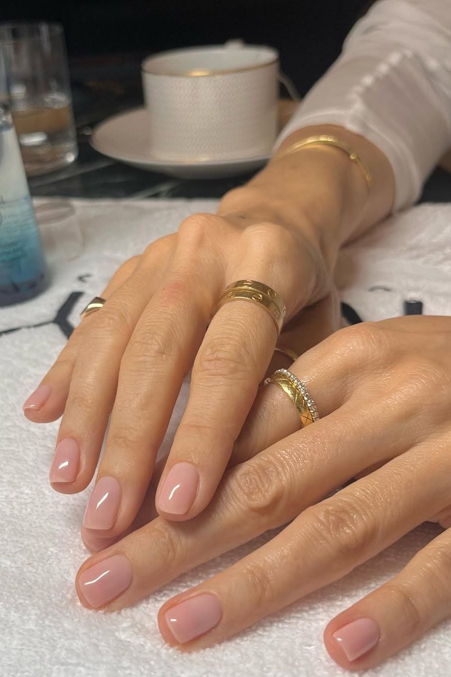 Milky Pink Glossy Soft Square Nails — Classy Plain Nails